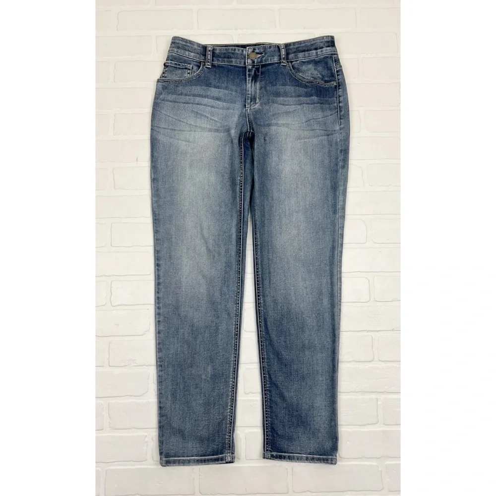 Chicos Platinum Ultimate Fit Tapered Leg Jeans Blue Chicos Size 0 US Size 4